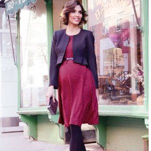 Seraphine red dot maternity dress - like new